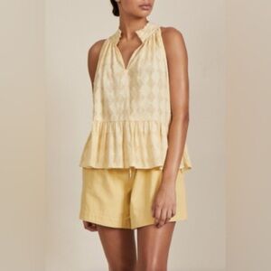 Apiece Apart Nissi Tiers Sleeveless Top in Golden Haze - XS